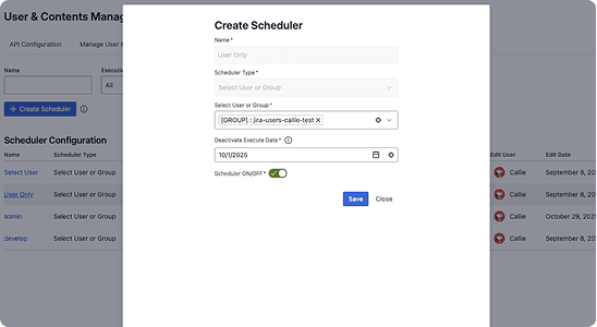 Moves User & Contents Management 화면